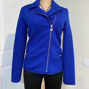 anne klein jacket womens Small royal blue with gold ziper and buttons corpcore
